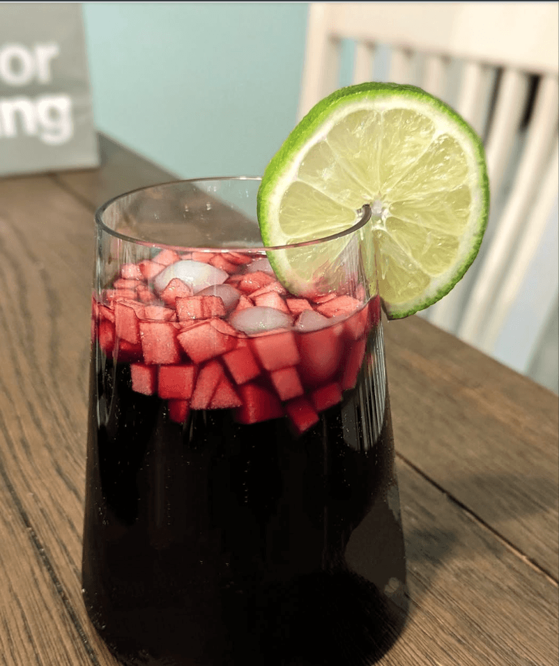 Glass of Chica Morada in Lima