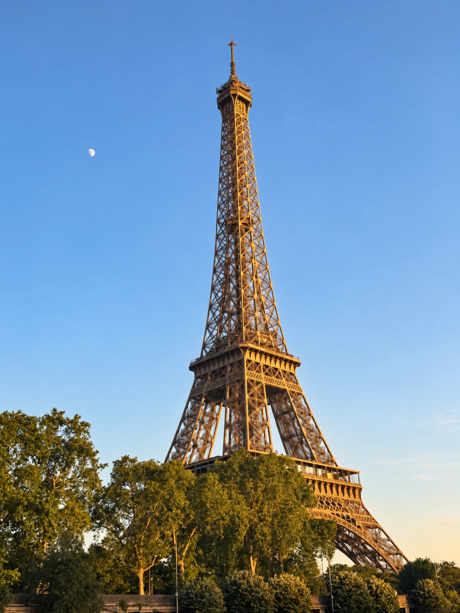 Paris skyline with the Eiffel Tower at golden hour