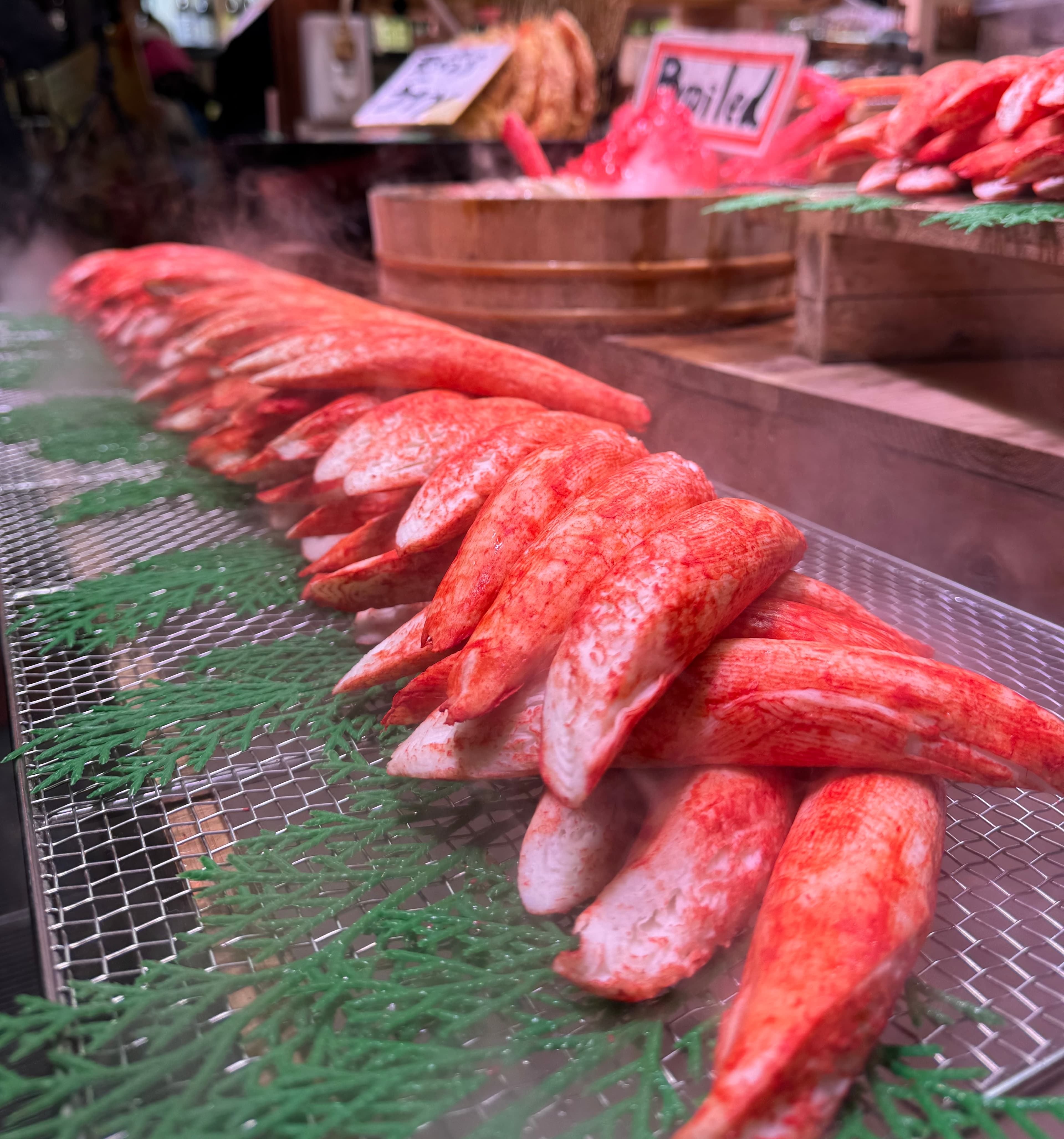 Tokyo crab stick snack served warm