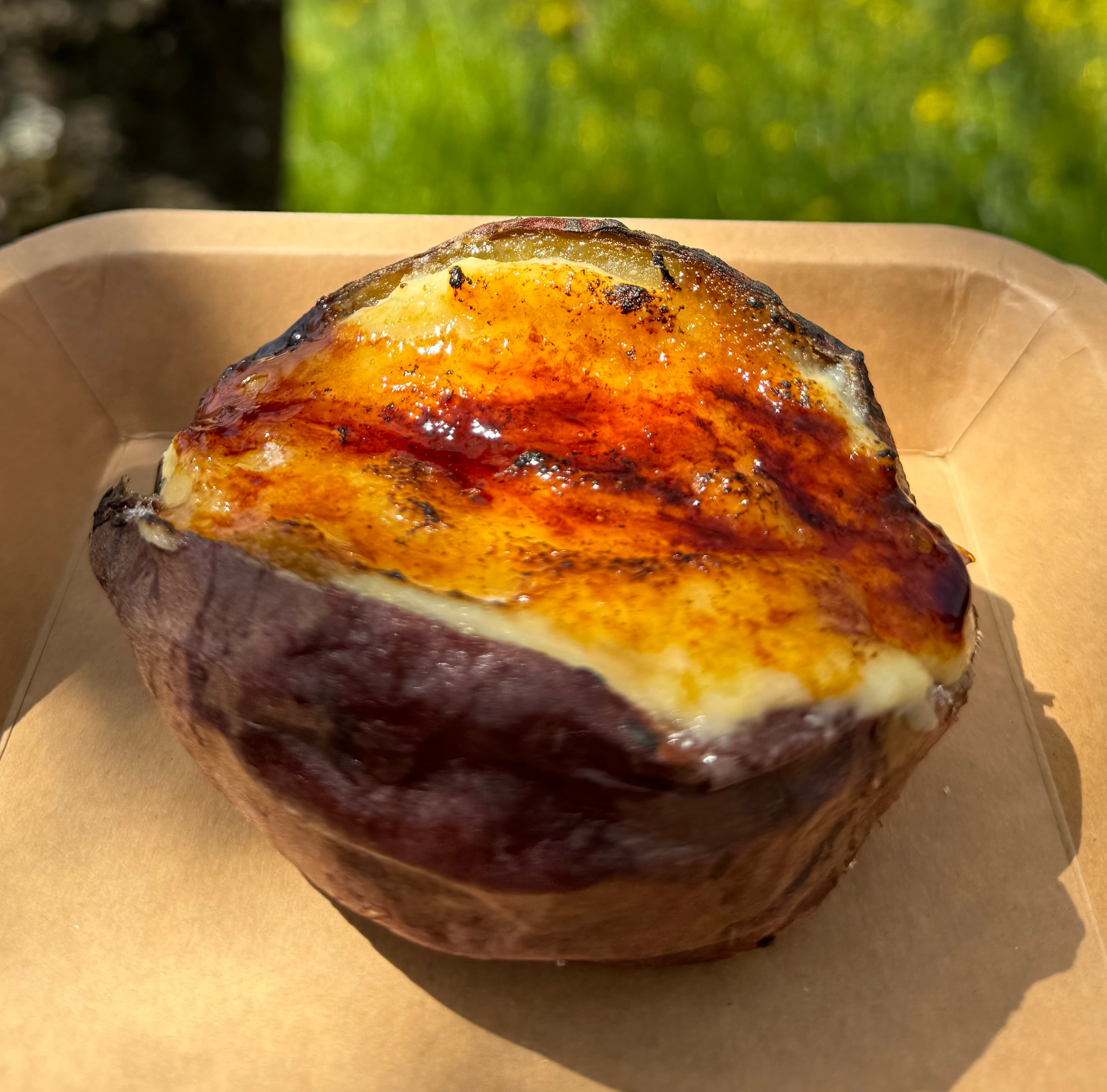 Creme brulee sweet potato with caramelized topping