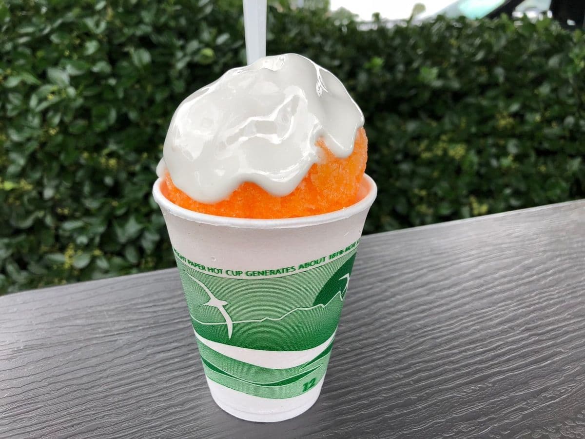 Baltimore snowball with orange syrup and marshmallow topping