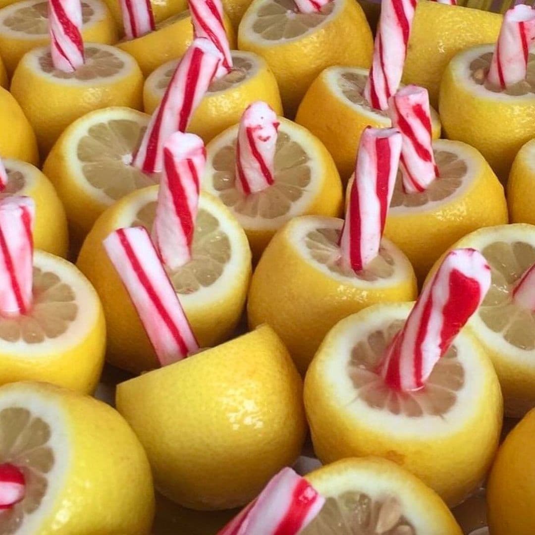 Baltimore lemon sticks made with lemons and peppermint candy straws