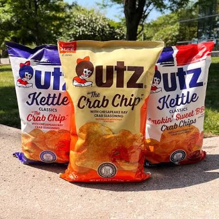 Utz crab-flavored potato chip bags