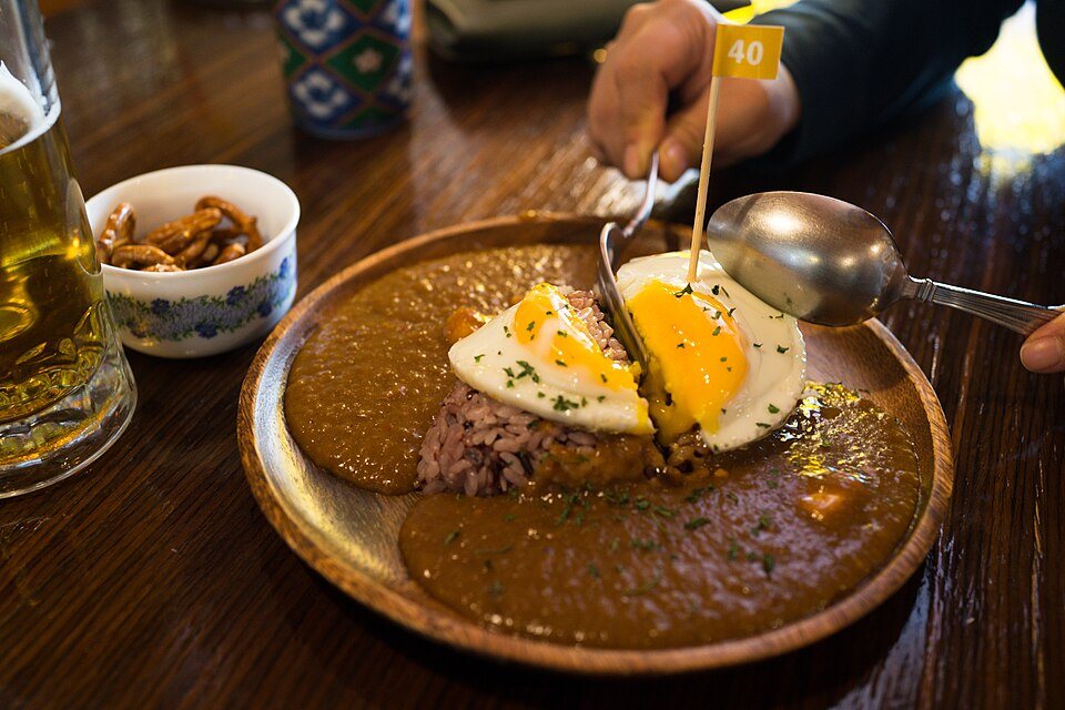 Japanese curry rice with sauce and rice