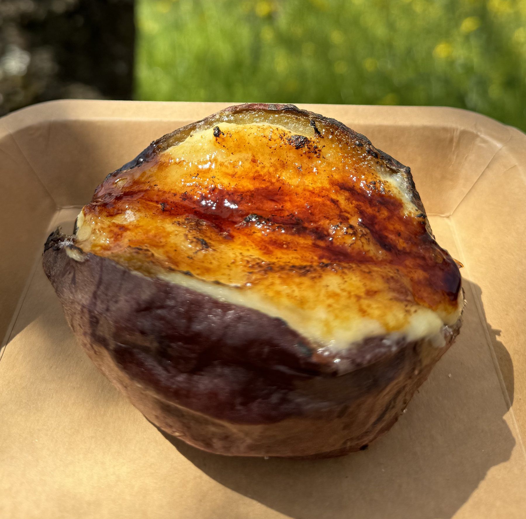Creme brulee sweet potato with caramelized topping