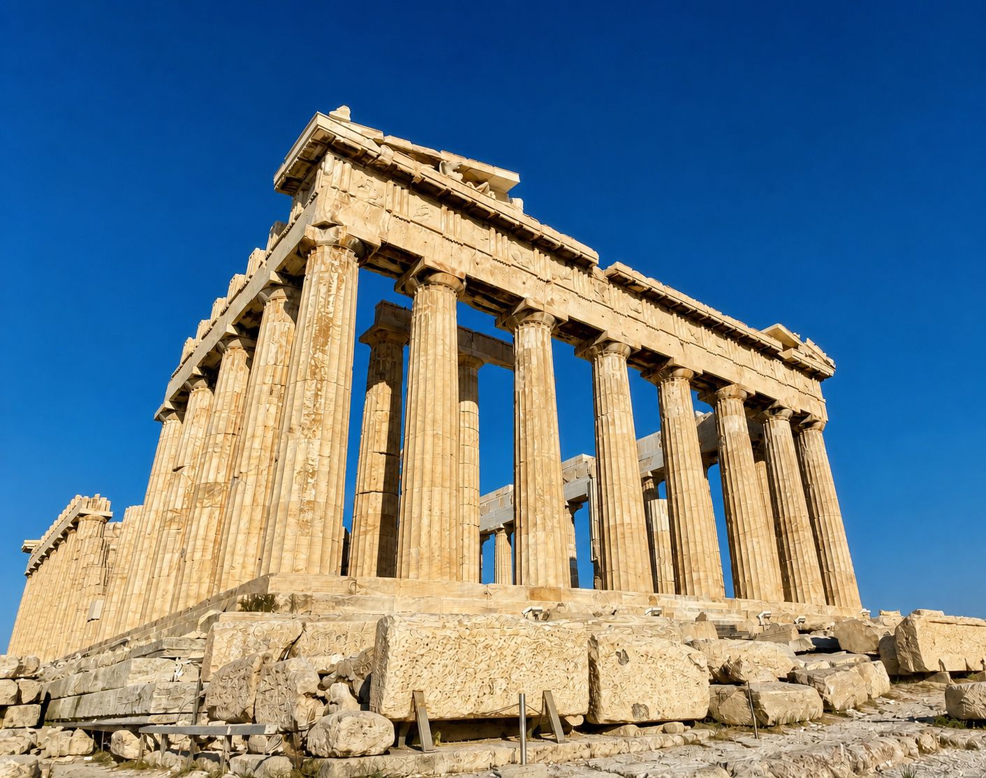 The Acropolis and Parthenon overlooking Athens at sunset