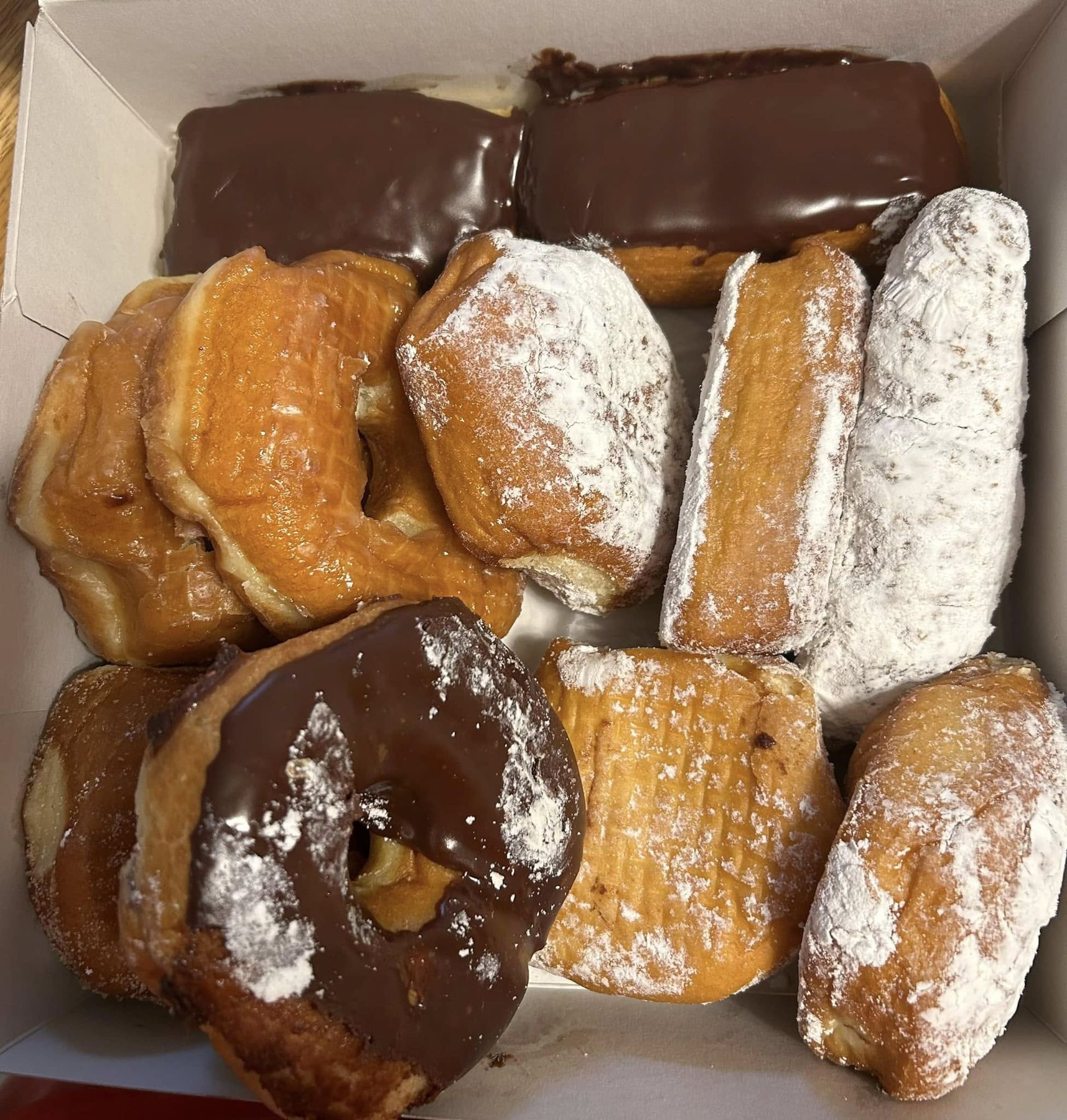 Box of assorted donuts from Ob-Co's Donuts